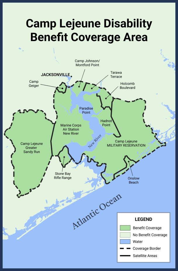 Camp Lejeune disability benefit coverage area